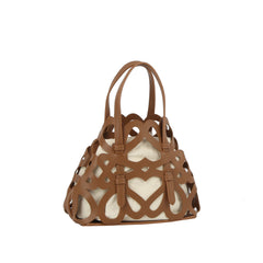 Cutout Cage Mini Tote with Canvas Inner Pouch