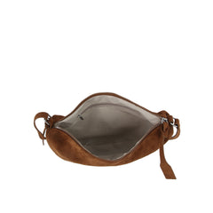 Soft Suede Crescent Sling Crossbody Bag