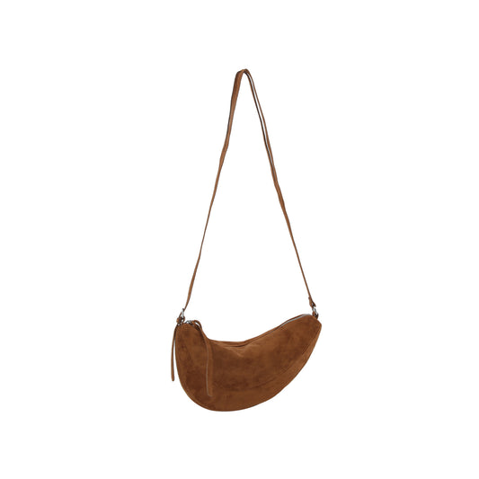 Soft Suede Crescent Sling Crossbody Bag