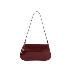Glossy Horsebit Baguette Shoulder Bag