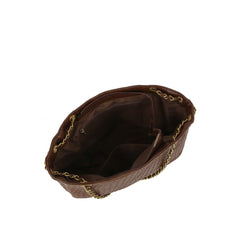 Woven Chain-Handle Flap Shoulder Bag