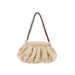 Cozy Ruched Faux Fur Shoulder Bag