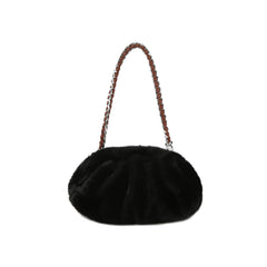 Cozy Ruched Faux Fur Shoulder Bag