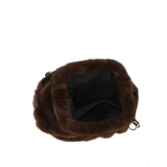 Cozy Ruched Faux Fur Shoulder Bag