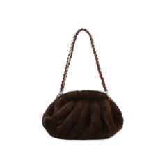 Cozy Ruched Faux Fur Shoulder Bag