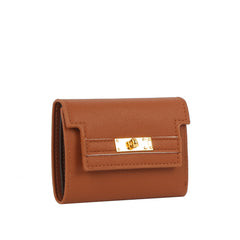 Mini Turn-Lock Tri-Fold Wallet