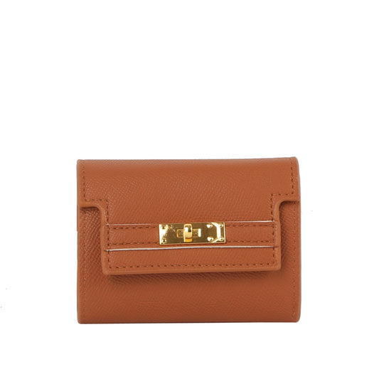 Mini Turn-Lock Tri-Fold Wallet