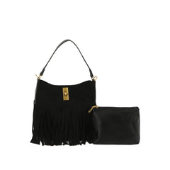 Boho Fringe Suede Hobo Shoulder Bag Set