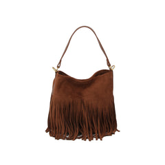 Boho Fringe Suede Hobo Shoulder Bag Set