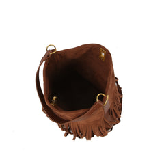 Boho Fringe Suede Hobo Shoulder Bag Set