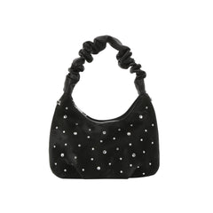 Crystal Stud Mini Hobo Shoulder Bag
