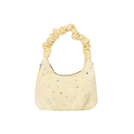 Crystal Stud Mini Hobo Shoulder Bag