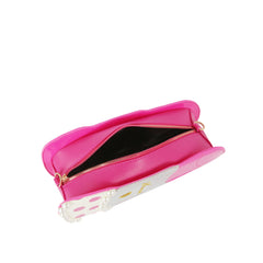 Lipstick Pearl Trim Crossbody Bag