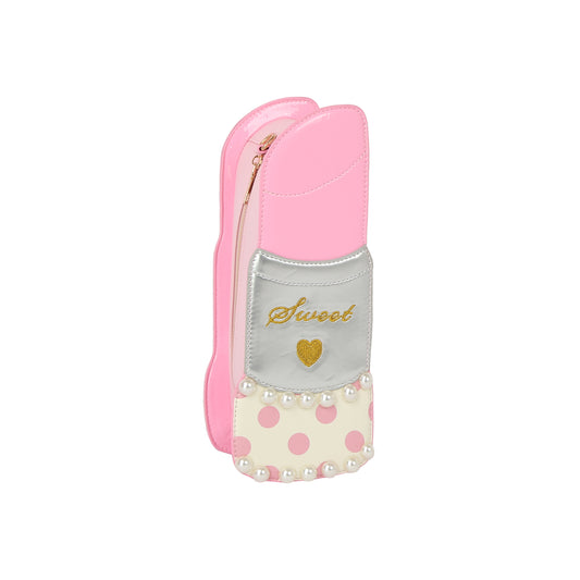 Lipstick Pearl Trim Crossbody Bag