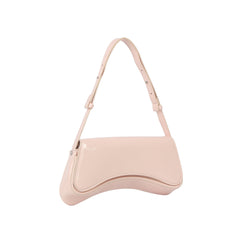 Glossy Curve Shoulder Baguette Bag