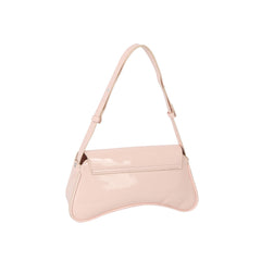 Glossy Curve Shoulder Baguette Bag