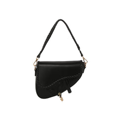 Braided Trim Saddle Shoulder Bag