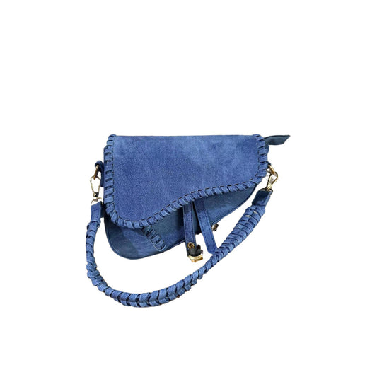 Braided Trim Saddle Shoulder Bag