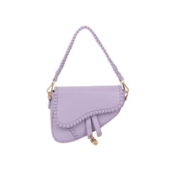 Braided Trim Saddle Shoulder Bag