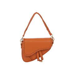Braided Trim Saddle Shoulder Bag