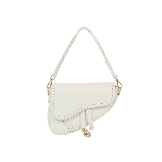 Braided Trim Saddle Shoulder Bag