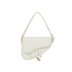 Braided Trim Saddle Shoulder Bag