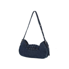 Denim Turn-Lock Mini Shoulder