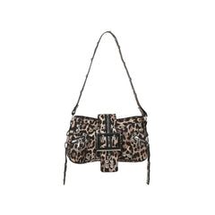 Studded Buckle Mini Shoulder Bag with Zip Pockets