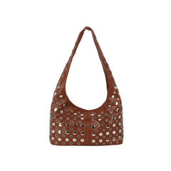 Silver Grommet Slouch Hobo Bag