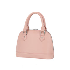 Pebbled Dome Zip Handbag with Heart Charm