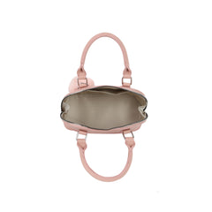 Pebbled Dome Zip Handbag with Heart Charm