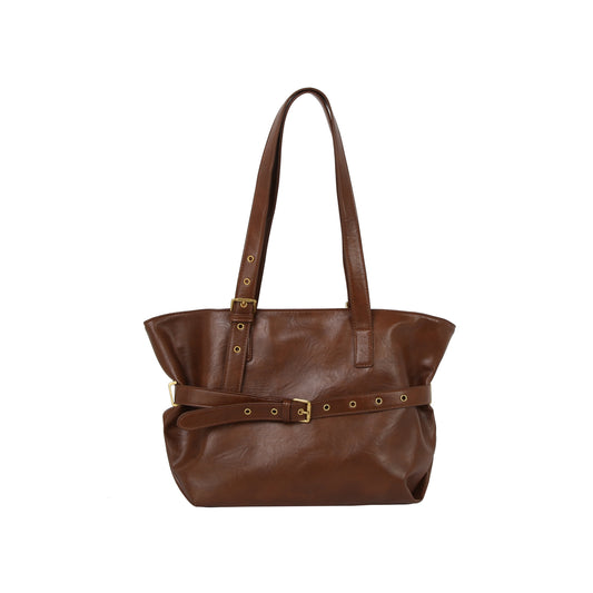 Belted Slouch Carryall Tote