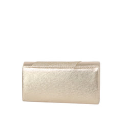 Crystal Bow Metallic Clutch Crossbody