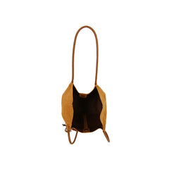 Classic Suede Tote with Faux Leather Pouch Set