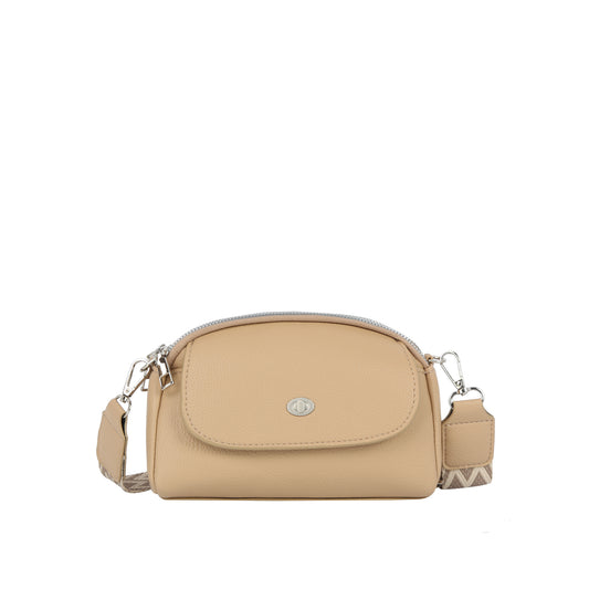 Flap Accent Mini Crossbody with Dual Zip Compartments