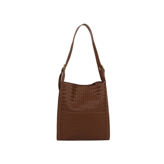 Woven Adjustable Strap Shoulder Handbag