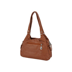 Braided Panel Multi-Pocket Shoulder Handbag