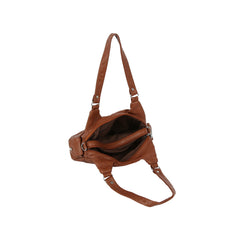 Braided Panel Multi-Pocket Shoulder Handbag