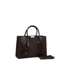Croc Texture Structured Tote Bag Set