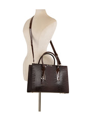 Croc Texture Structured Tote Bag Set