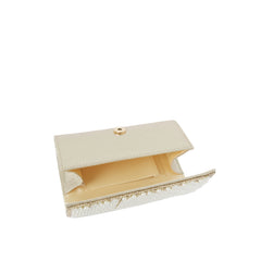 Chevron Pearl Rhinestone Flap Clutch