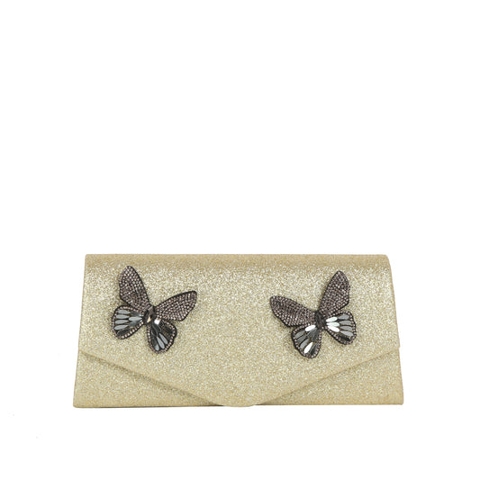 Crystal Butterfly Envelope Clutch Crossbody