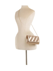 Crystal Stripe Evening Clutch Crossbody