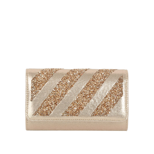 Crystal Stripe Evening Clutch Crossbody