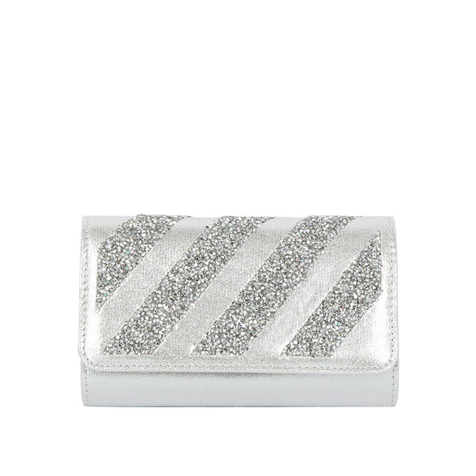 Crystal Stripe Evening Clutch Crossbody