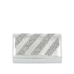 Crystal Stripe Evening Clutch Crossbody