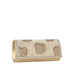 Pearl Rose Rhinestone Evening Clutch