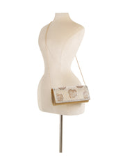 Pearl Rose Rhinestone Evening Clutch