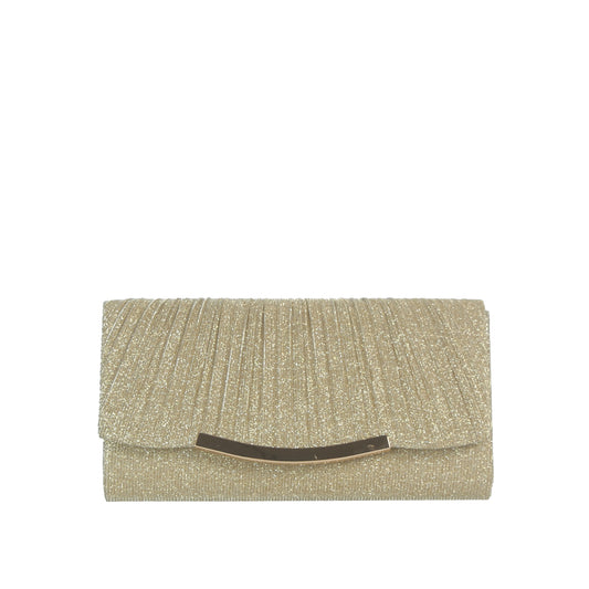 Shimmer Pleated Evening Clutch
