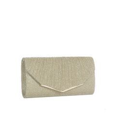 Shimmer Pleated Envelope Clutch